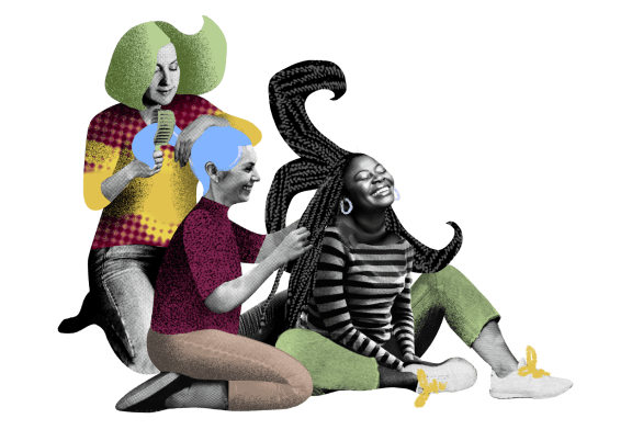 Ilustração de três mulheres juntas